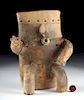 Quimbaya Ceramic Slab Figure with 16KT Gold Nose Ring