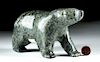 20th C. Inuit Serpentine Stone Polar Bear - Signed