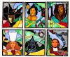 Six Wizard of Oz stained glass panels