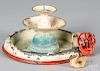 Falk painted tin fountain steam toy accessory