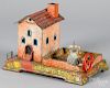 Bing painted tin mill steam toy accessory