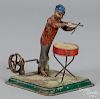Becker painted tin snare drummer steam toy