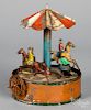 Painted tin carousel steam toy accessory