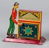 Tin lithograph organ grinder steam toy accessory