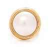 A Yellow Gold and Cultured Mabe Pearl Ring, 7.70 dwts.