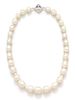 A 14 Karat White Gold and Cultured Baroque Pearl Necklace, 67.70 dwts.
