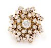 A 14 Karat Yellow Gold and Diamond Cluster Ring, 5.70 dwts.