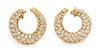 A Pair of 18 Karat Yellow Gold and Diamond Earclips, Hammerman Brothers, 8.35 dwts.