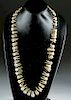 Mixtec Canine Tooth & Black Pottery Necklace