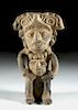 Zapotec Pottery Figural Incensario w/ Trophy Head