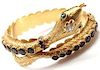 Nardi 18k Gold Diamond Garnet Emerald Snake Bangle Bracelet