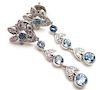 Tiffany & Co Garland Platinum Diamond Aquamarine Dangle Earrings