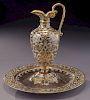 Royal Vienna ewer and fitted underplate,