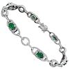 14k 2.50 Carat Emerald & 2.05 Carat Diamond Open Link Bracelet