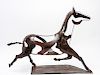 Brutalist Mexican Painted Metal Horse Sculpture