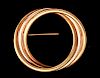 14K Yellow & Rose Gold Entwined Circles Brooch