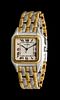 A Stainless Steel and 18 Karat Yellow Gold Panthere Wristwatch, Cartier,
