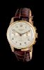 An 18 Karat Rose Gold Antimagnetic Chronograph Wristwatch, Chronographe Suisse,