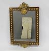 Antique Bronze Mounted Mirror with Porcelain