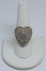 JEWELRY. Signed 14kt Gold and Pave Heart Ring.