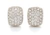 A Pair of 18 Karat White Gold and Diamond Earclips, 5.20 dwts.