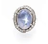 A Platinum, Star Sapphire and Diamond Ring, 8.00 dwts.
