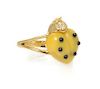 An 18 Karat Yellow Gold, Onyx, Hardstone and Diamond Ladybug Ring, de Grisogono, 3.28 dwts.
