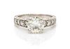 * A Platinum, Moissanite and Diamond Ring, 4.90 dwts.