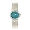 Piaget Ultra Thin Turquoise and Diamond Watch in 18K White Gold