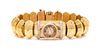 A Retro Yellow Gold and Diamond Wristwatch, Jaeger Le Coultre, 33.30 dwts.