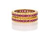 A Pair of Yellow Gold and Ruby Eternity Bands, 2.70 dwts.