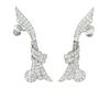A Pair of White Gold and Diamond Earclips, 7.10 dwts.