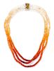 An 18 Karat Yellow and White Gold, Fire Opal and Diamond Necklace, 36.80 dwts.