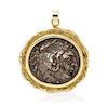 A 14 Karat Yellow Gold and Ancient Alexander the Great Coin Pendant, 14.30 dwts.