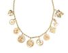 A 14 Karat Yellow Gold Charm Necklace with 10 Attached Charms, 89.90 dwts.