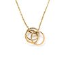 An 18 Karat Tri-Color Gold and Diamond Trinity Rolling Ring Necklace, Cartier, 3.00 dwts.