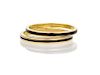 A Pair of 18 Karat Yellow Gold and Enamel Bands, 2.80 dwts.
