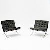 L. Mies van der Rohe, 2 'Barcelona' chairs with 1 ottoman