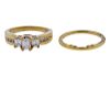 18K Gold Diamond Engagement Wedding Ring Set