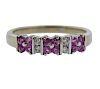 14K Gold Diamond Pink Sapphire Band Ring