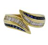 18K Gold Diamond Sapphire Bypass Band Ring