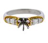 18k Gold Platinum Diamond Engagement Ring Setting 