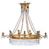 Continental Crystal and Gilt Chandelier