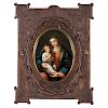 KPM Porcelain Plaque of Mary and Jesus in Carved Frame