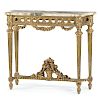 French Louis XVI-style Giltwood Console Table