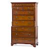 Scottish Inlaid Chippendale Chest on Chest
