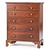 New England Chippendale Semi-Tall Chest of Drawers
