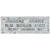 Shaker-style Sign for R.M. Wagan & Co.