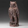 Painted Plaster Owl Figure