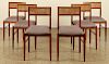 SET 6 MID CENTURY UPHOLSTERED DINING CHAIRS 1960